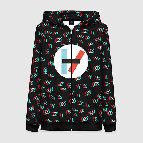 Женская толстовка на молнии Twenty one pilots glitch / 3D-Черный – фото 1
