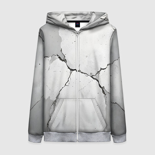 Женская толстовка на молнии Растрескавшийся бетон / 3D-Меланж – фото 1