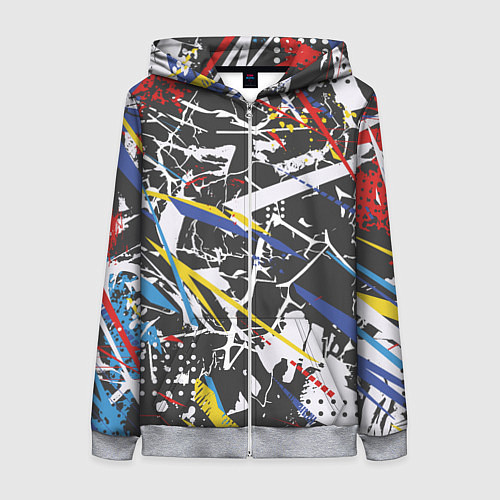 Женская толстовка на молнии Дизайнерская абстракция / 3D-Меланж – фото 1