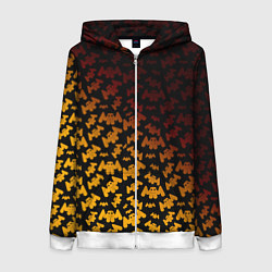 Толстовка на молнии женская Marshmello текстура, цвет: 3D-белый