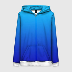 Женская толстовка на молнии Голубой градиент