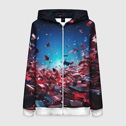 Женская толстовка на молнии Осколки плит в движении