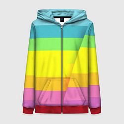Женская толстовка на молнии Разноцветные полосы
