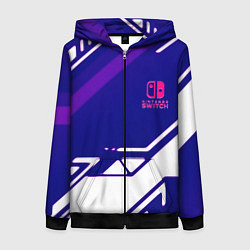 Толстовка на молнии женская Нинтендо геометрия киберспорт, цвет: 3D-черный