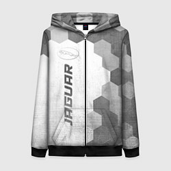 Толстовка на молнии женская Jaguar - white gradient по-вертикали, цвет: 3D-черный