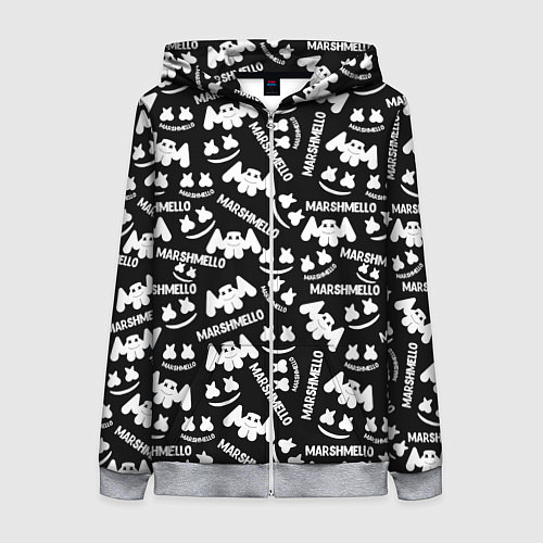 Женская толстовка на молнии Marshmello pattern music / 3D-Меланж – фото 1