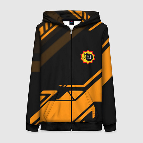 Женская толстовка на молнии Serious Sam geometry / 3D-Черный – фото 1