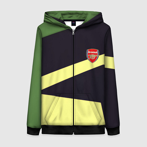Женская толстовка на молнии Arsenal geometry / 3D-Черный – фото 1