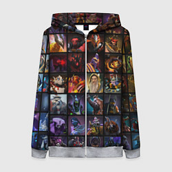 Женская толстовка на молнии Dota 2 - все персонажи