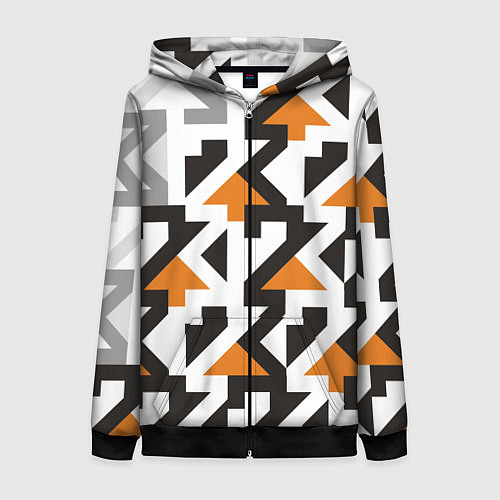 Женская толстовка на молнии Паттерн-23 / 3D-Черный – фото 1