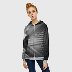 Толстовка на молнии женская Honda metal motors, цвет: 3D-меланж — фото 2