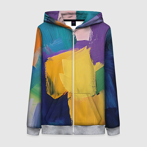 Женская толстовка на молнии Мазки красок / 3D-Меланж – фото 1