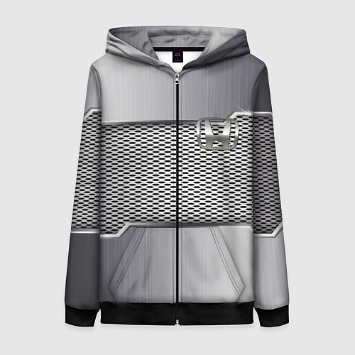 Женская толстовка на молнии Honda metal steel / 3D-Черный – фото 1