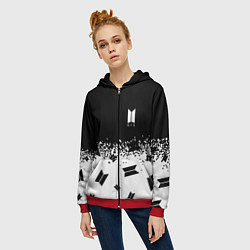 Толстовка на молнии женская Marshmello dj pattern краски, цвет: 3D-красный — фото 2