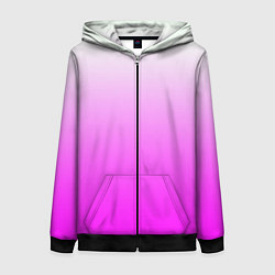 Толстовка на молнии женская Gradient color pink, цвет: 3D-черный