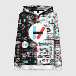 Женская толстовка на молнии Twenty one pilots glitch pattern