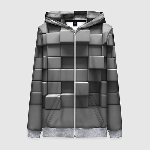 Женская толстовка на молнии Текстура кубы / 3D-Меланж – фото 1