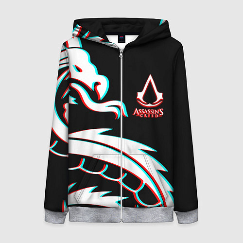 Женская толстовка на молнии Assassins Creed Shadows game / 3D-Меланж – фото 1