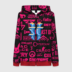 Толстовка на молнии женская Starcraft logo game, цвет: 3D-красный