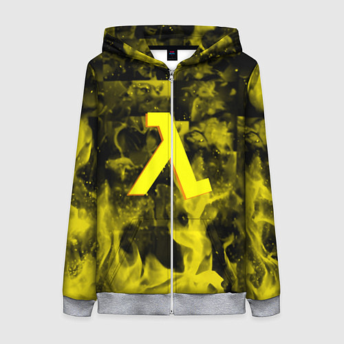 Женская толстовка на молнии Half life flame game / 3D-Меланж – фото 1