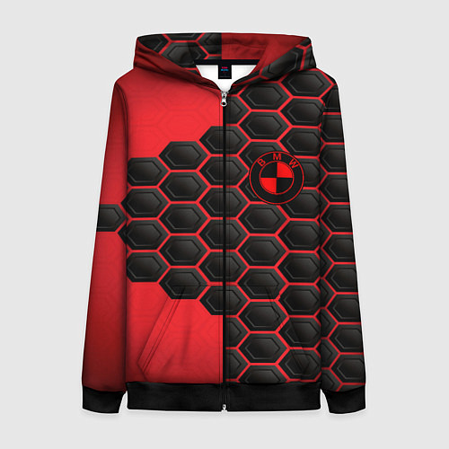 Женская толстовка на молнии BMW abstract auto / 3D-Черный – фото 1