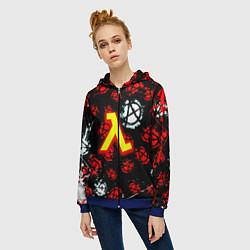 Толстовка на молнии женская Half life anarhy, цвет: 3D-синий — фото 2