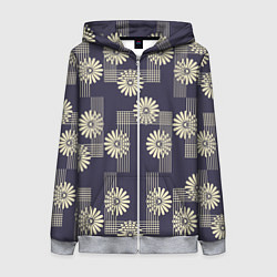 Женская толстовка на молнии Цветочный геометрический узор