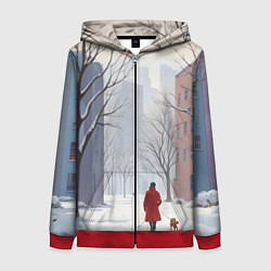 Женская толстовка на молнии Прогулка зима