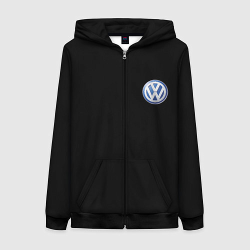 Женская толстовка на молнии Volkswagen logo auto / 3D-Черный – фото 1