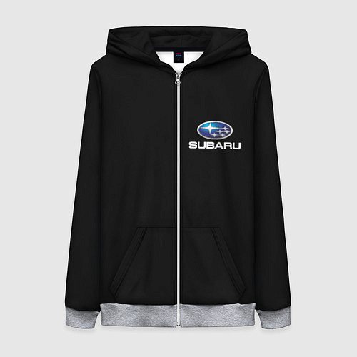 Женская толстовка на молнии Subaru logo auto / 3D-Меланж – фото 1