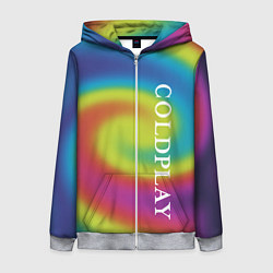 Толстовка на молнии женская Coldplay moon music album, цвет: 3D-меланж