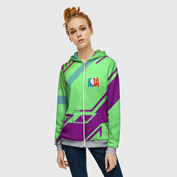 Толстовка на молнии женская NBA geometry sport, цвет: 3D-меланж — фото 2