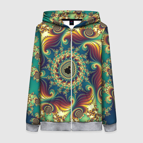 Женская толстовка на молнии Оптический узор текстура / 3D-Меланж – фото 1