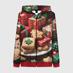 Женская толстовка на молнии Рождество подарки