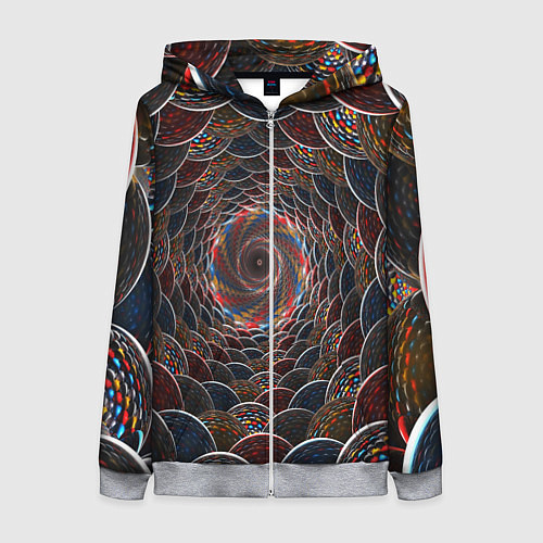 Женская толстовка на молнии Оптические волны абстракция / 3D-Меланж – фото 1