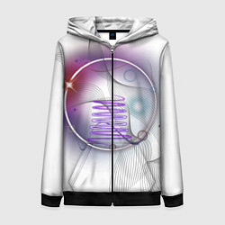 Толстовка на молнии женская Абстракция - круг, цвет: 3D-черный