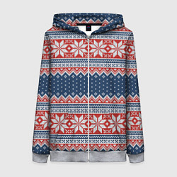 Женская толстовка на молнии Knitted Pattern