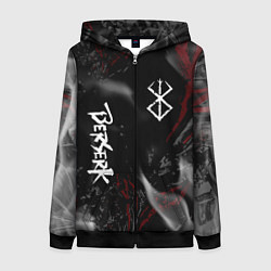 Толстовка на молнии женская Берсерк - пламя, цвет: 3D-черный
