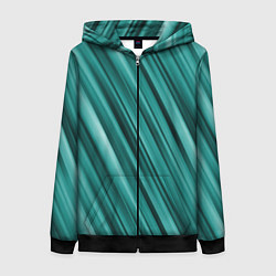 Толстовка на молнии женская Лазурные волны, цвет: 3D-черный
