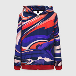 Женская толстовка на молнии Абстракция разводов разноцветная