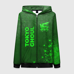 Женская толстовка на молнии Tokyo Ghoul - green gradient вертикально
