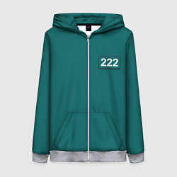 Толстовка на молнии женская Игрок 222 - Игра в кальмара, цвет: 3D-меланж