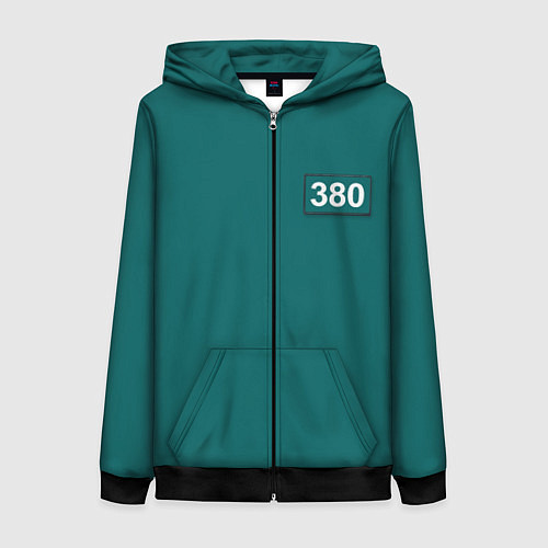 Женская толстовка на молнии Игрок 380 - Игра в кальмара / 3D-Черный – фото 1