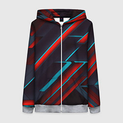 Толстовка на молнии женская Абстракция из линий, цвет: 3D-меланж