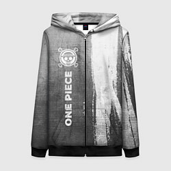 Толстовка на молнии женская One Piece - grey gradient по-вертикали, цвет: 3D-черный