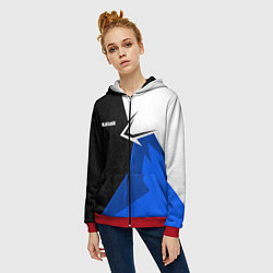 Толстовка на молнии женская Блюлок - бело-синей спорт, цвет: 3D-красный — фото 2
