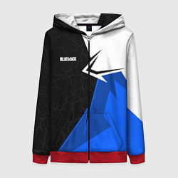 Толстовка на молнии женская Блюлок - бело-синей спорт, цвет: 3D-красный