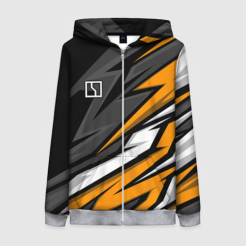 Женская толстовка на молнии Zeekr - orange colors / 3D-Меланж – фото 1