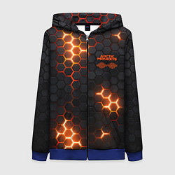 Толстовка на молнии женская Arctic Monkeys - плиты с подсветкой, цвет: 3D-синий