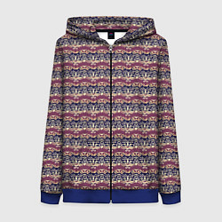 Толстовка на молнии женская Тёмный сине-розовый узор, цвет: 3D-синий